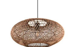 Stora Taklampor Ø50-69 Cm-Trio Lighting Hedda Takpendel 52cm E27 matt svart/sisal