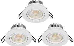 230V Led Spotlights|Infällda Spotlights Badrum-Markslojd Hera Spotlight 3-Pack LED 3000K 255lm 3,6W IP44