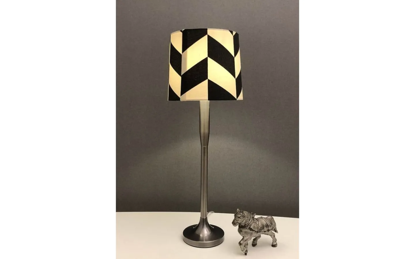 Mönstrade Lampskärmar-Oriva Herringbone Lampskärm Ø20cm Svart/Vit