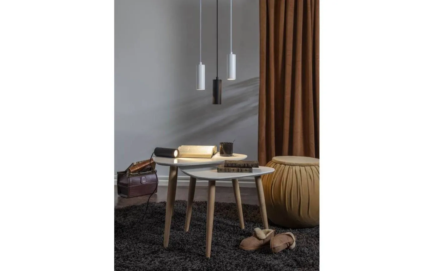 Sladdställ Med Sockel|Fönsterlampor-Star Trading Hide Pendelarmatur GU10 17cm Svart