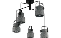 Stora Taklampor Ø50-69 Cm-Eglo Hilcott Taklampa 68cm 5L Rund Svart/Grå