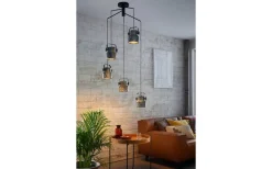 Stora Taklampor Ø50-69 Cm-Eglo Hilcott Taklampa 68cm 5L Rund Svart/Grå