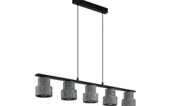 Avlånga Taklampor-Eglo Hilcott Taklampa 116cm 5L Svart/Grå