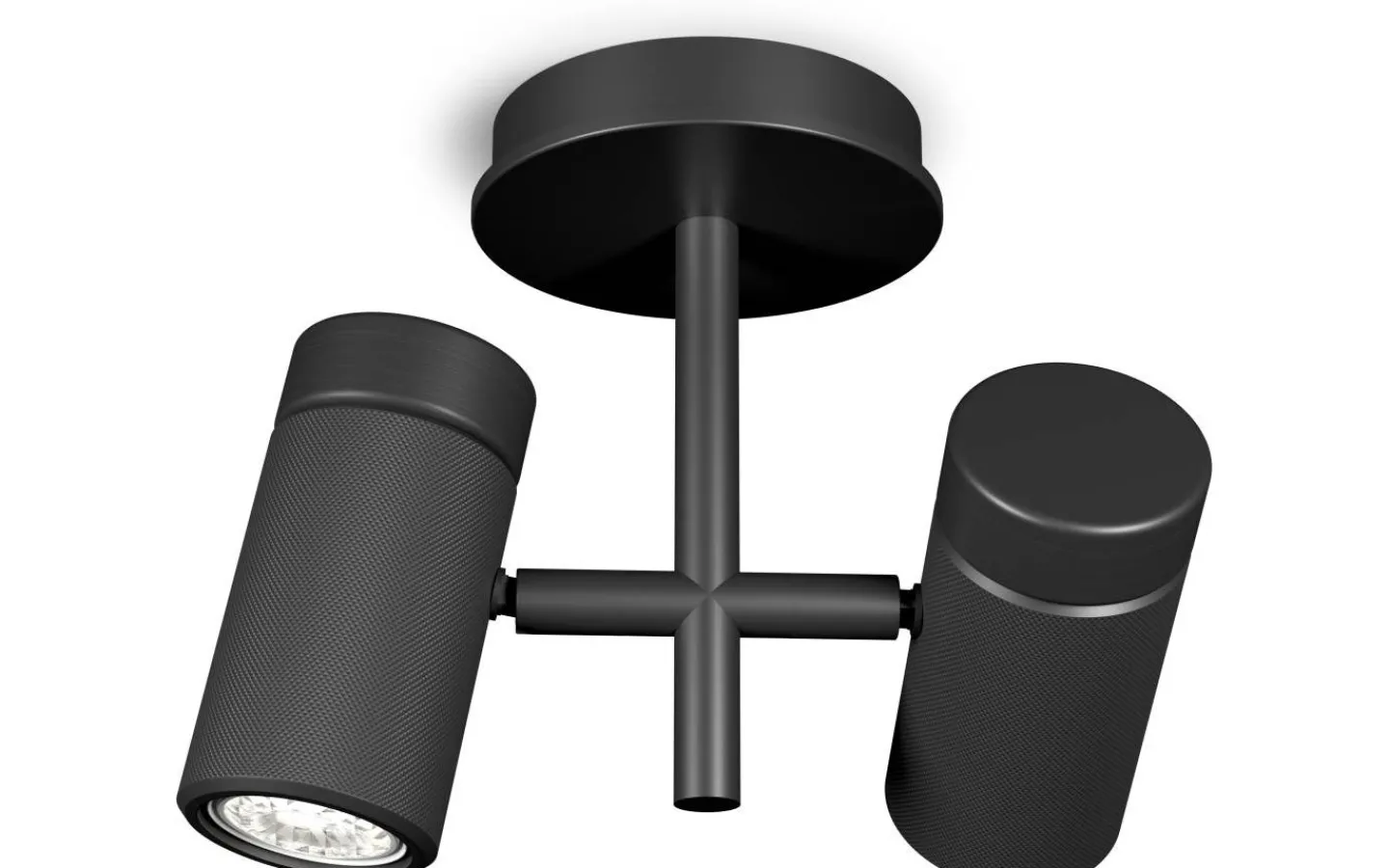 Takspot Med 2 Lampor-Herstal Holder Takspotlight 2L Svart