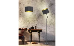 Golvläslampor-Trio Lighting Hostel Golvlampa curve E27 matt svart/guld