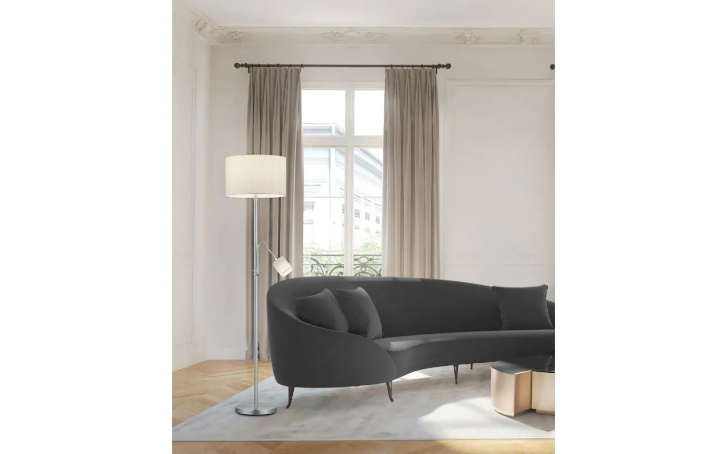 Golvläslampor < Trio Lighting Hotell Golvlampa E27+E14 vit
