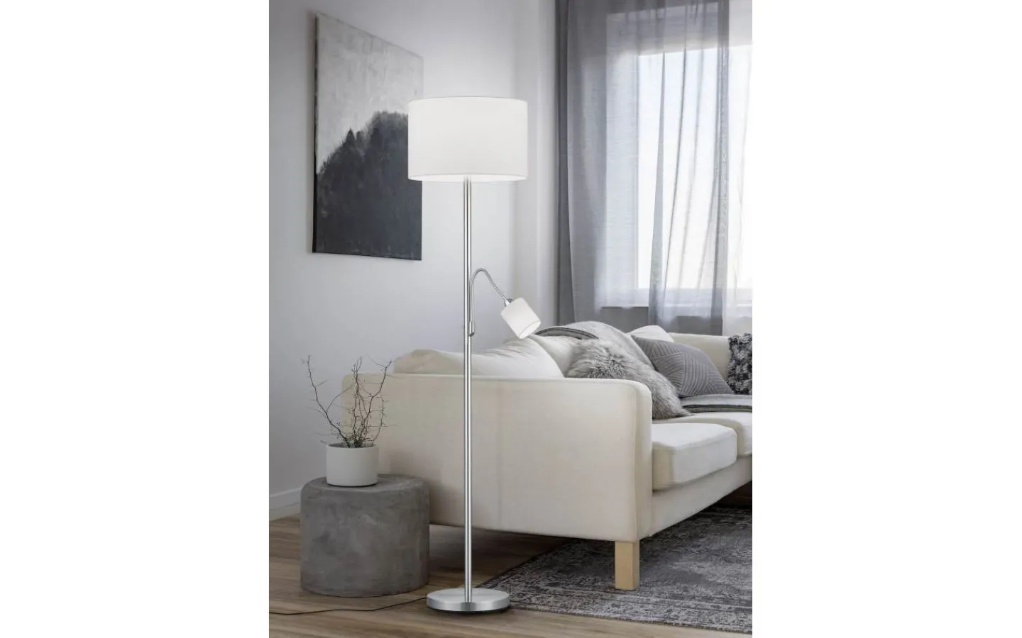 Golvläslampor < Trio Lighting Hotell Golvlampa E27+E14 vit