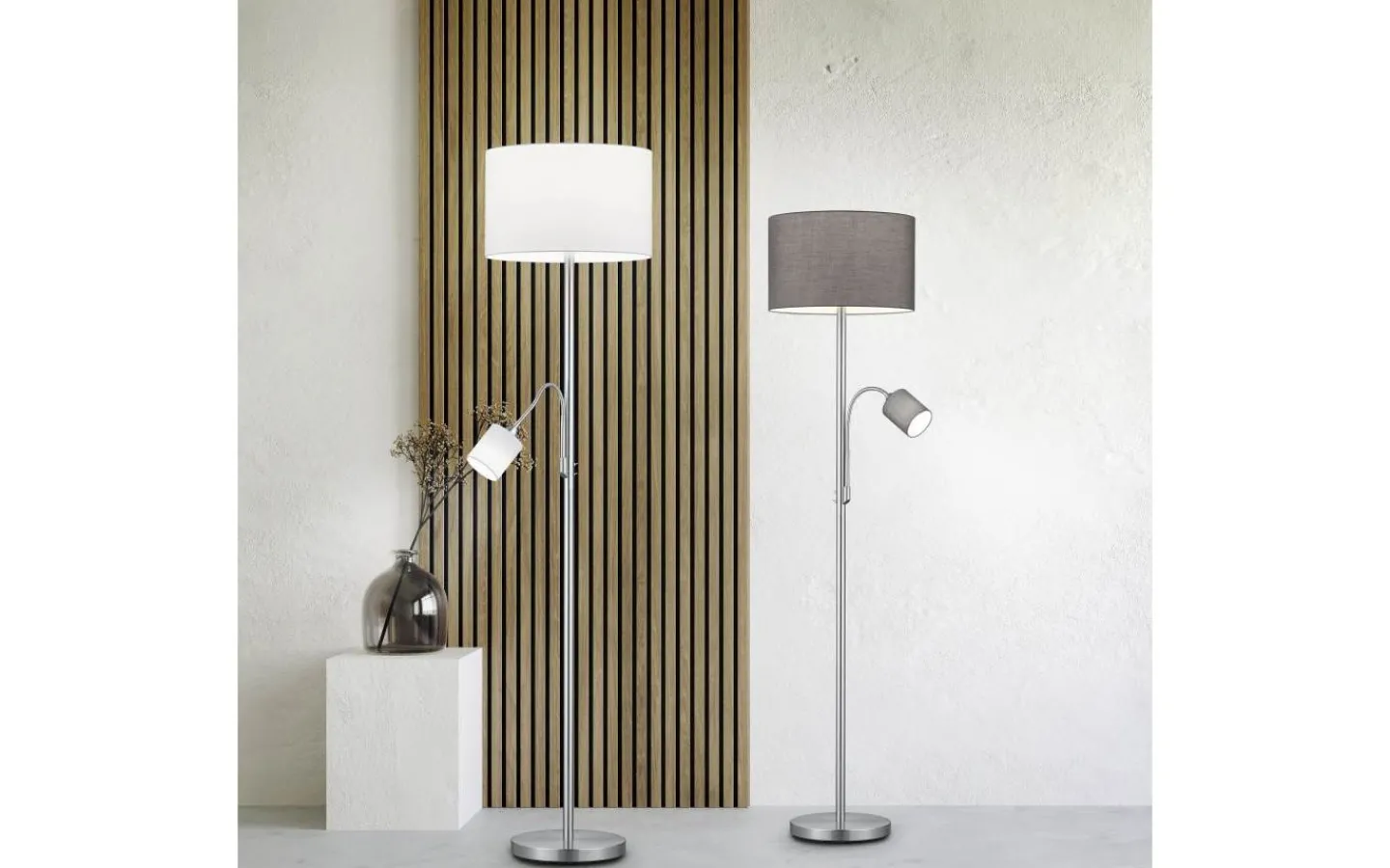 Golvläslampor < Trio Lighting Hotell Golvlampa E27+E14 vit