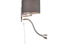 Läslampor < Trio Lighting Hotell Vägglampa med läslampa E14 + LED grå