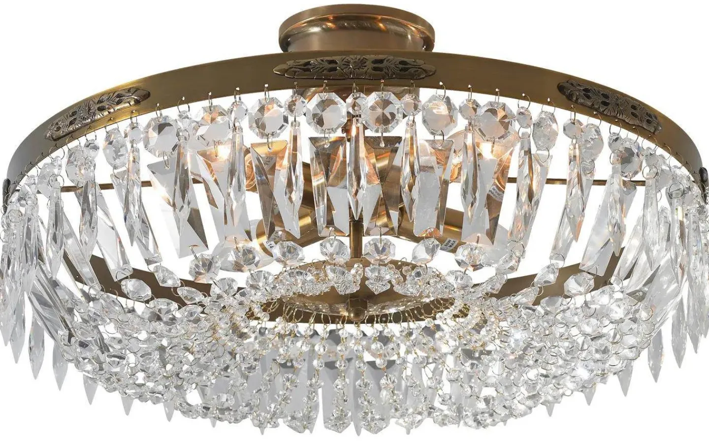 Kristallplafonder-Markslojd Hovdala Kristallplafond 48cm Antik