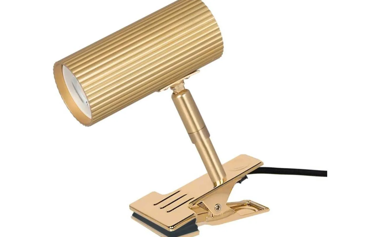 Klämlampor|Bordslampor-Globen Lighting Hubble Klämlampa 12cm Borstad Mässing