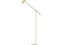 Golvläslampor-Globen Lighting Hubble Read Golvlampa 140cm Borstad Mässing