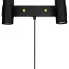 Läslampor-Globen Lighting Hubble Vägglampa 2L 35cm Svart