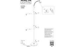 Golvläslampor-Aneta Hugin Golvlampa 135cm Svart