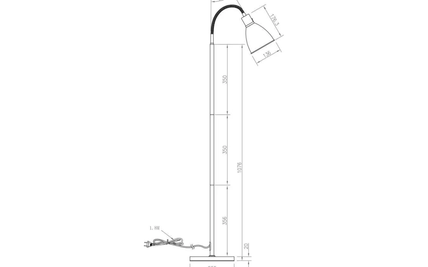 Golvläslampor < Aneta Idre Golvlampa 158cm Vit