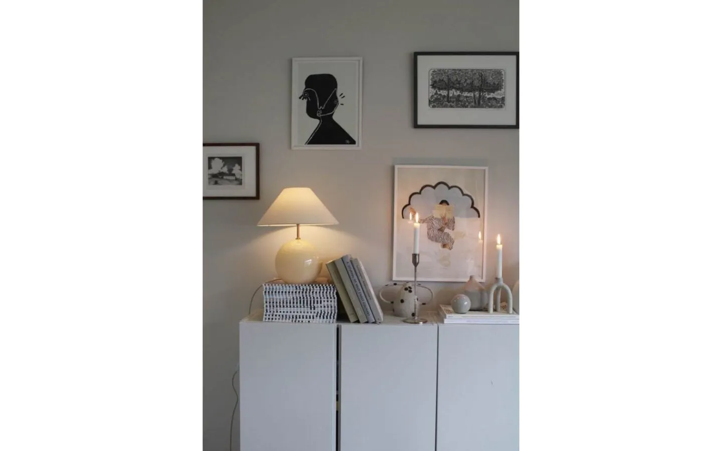 Bordslampor < Globen Lighting Iris Bordslampa 39cm Creme