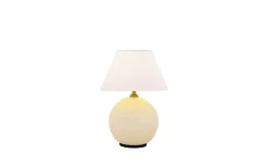 Uppladdningsbara Lampor Inomhus|Bordslampor-Globen Lighting Iris Portabel Bordslampa 23cm Creme