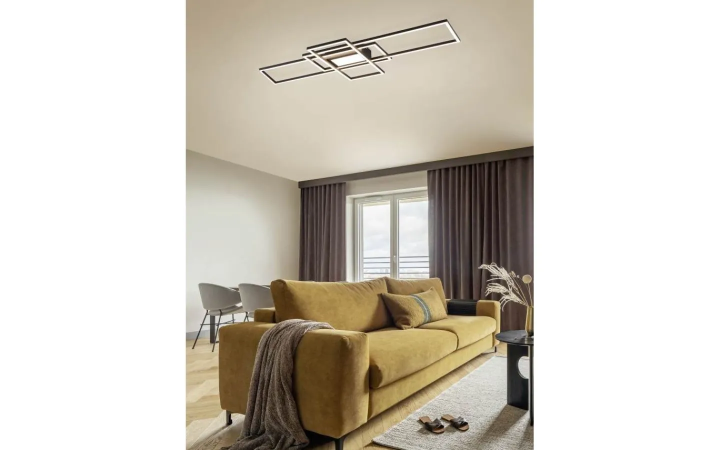Plafonder-Trio Lighting Irvine Plafond LED antracit