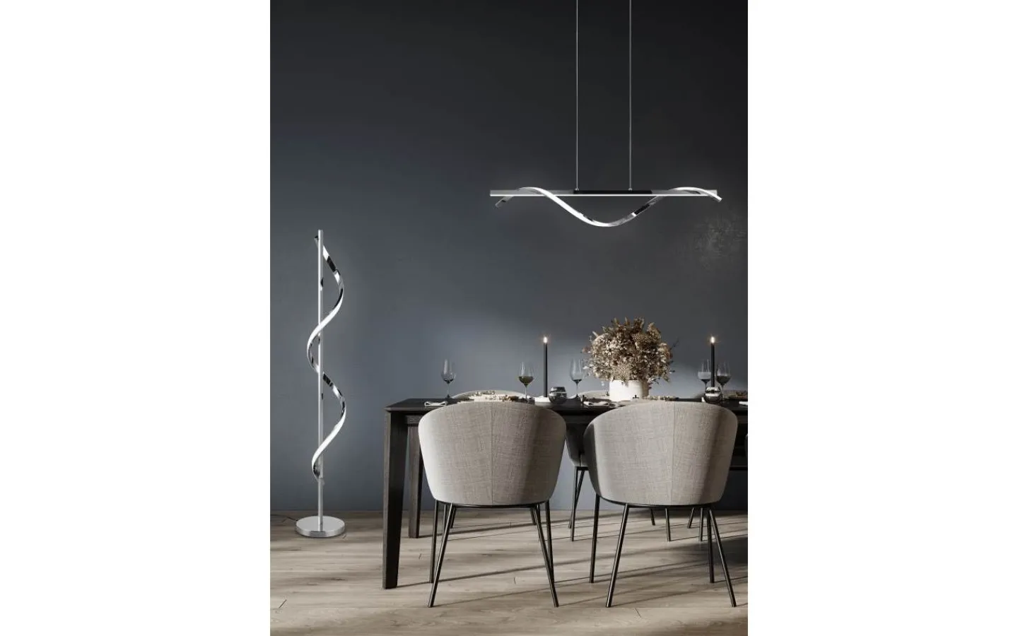 Golvlampor < Reality Isabel Golvlampa LED krom 4000K