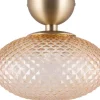 Hall & Trappa|Plafonder-Globen Lighting Jackson Plafond 28cm E27 Amber/Borstad Mässing
