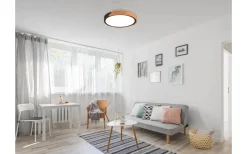 Plafonder-Reality Jano Plafond LED mattsvart/trä