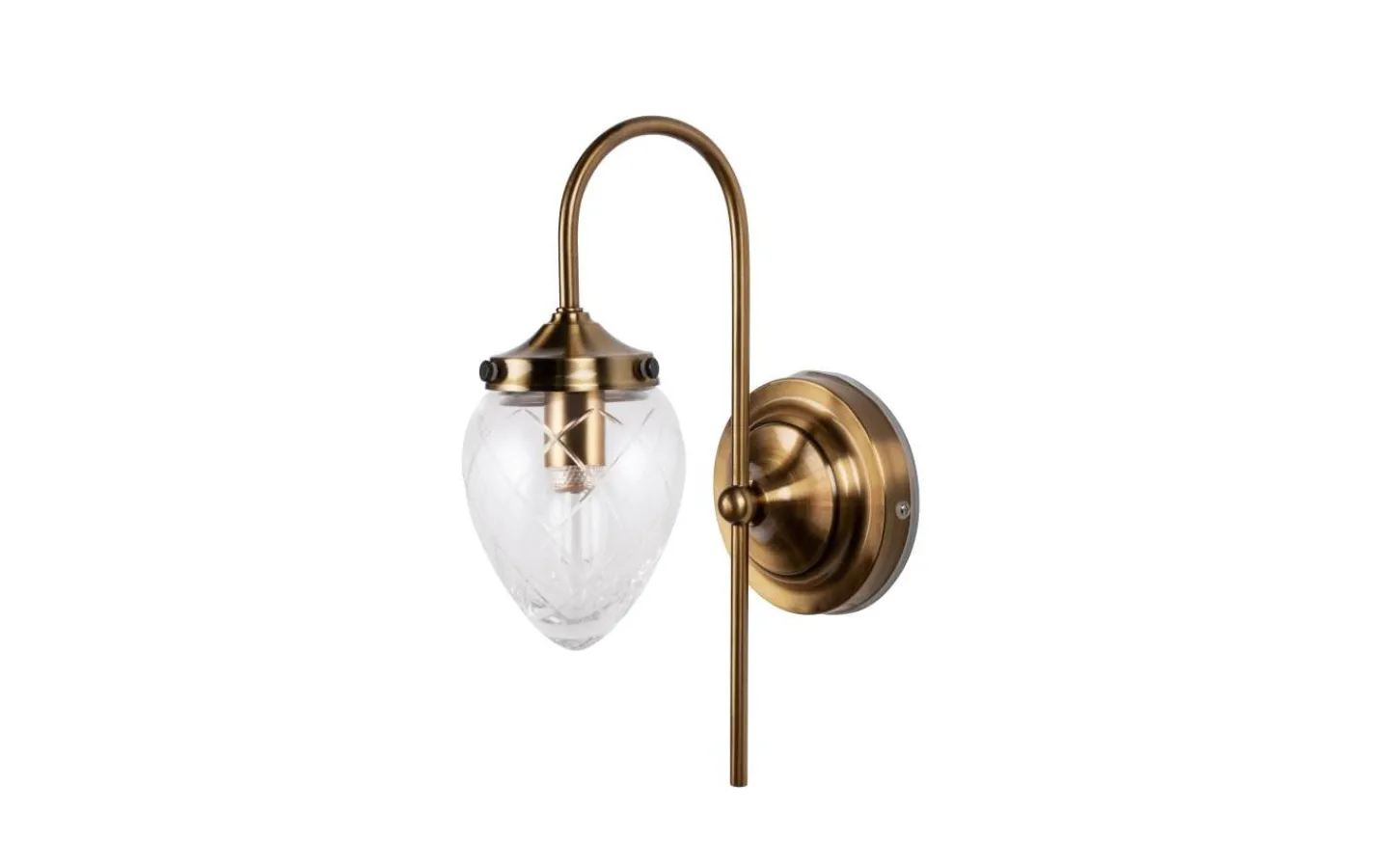 Badrum-Globen Lighting Juni Vägglampa Mässing/Klar IP44