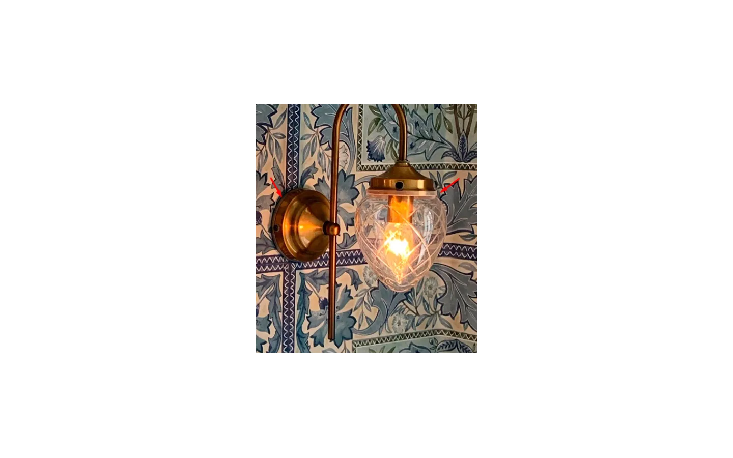 Badrum-Globen Lighting Juni Vägglampa Mässing/Klar IP44