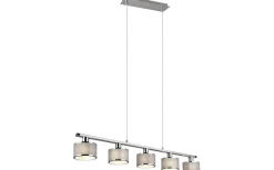 Avlånga Taklampor-Trio Lighting Kaprun Takpendel 5-delad E14 krom/grå