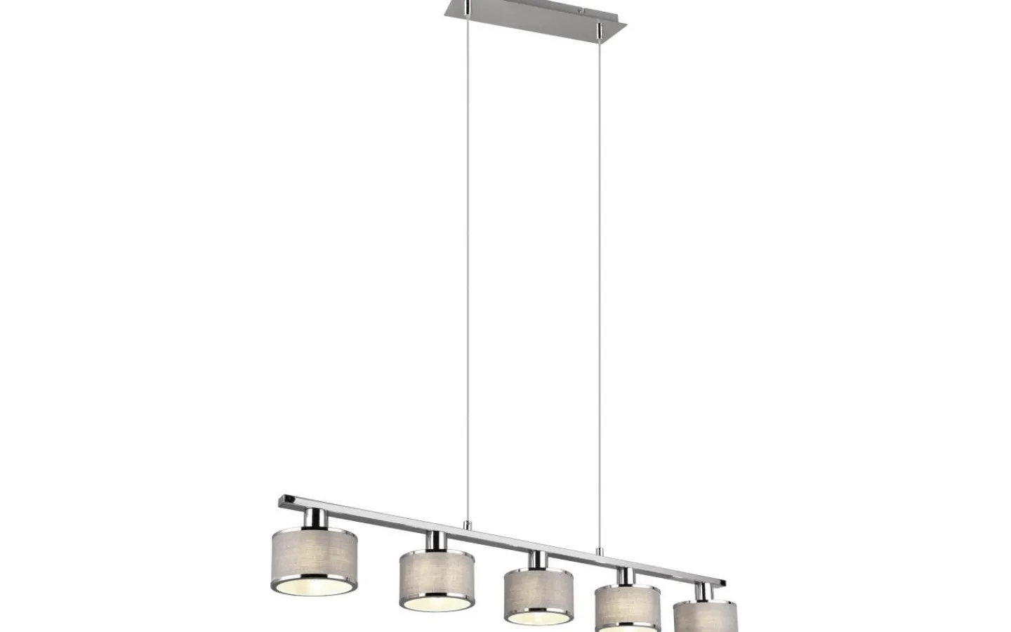 Avlånga Taklampor-Trio Lighting Kaprun Takpendel 5-delad E14 krom/grå