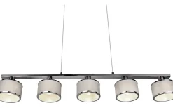 Avlånga Taklampor-Trio Lighting Kaprun Takpendel 5-delad E14 krom/grå