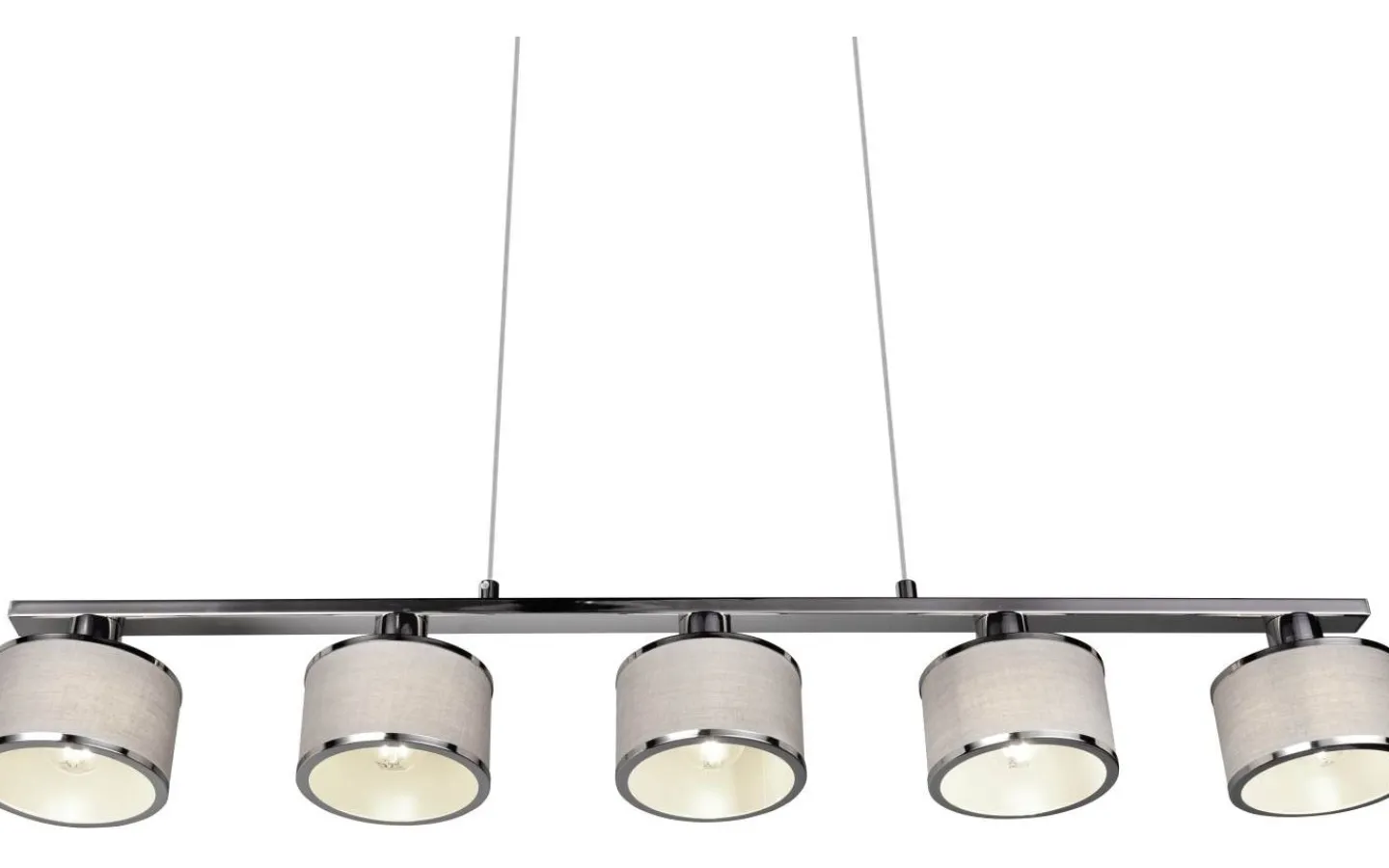 Avlånga Taklampor-Trio Lighting Kaprun Takpendel 5-delad E14 krom/grå