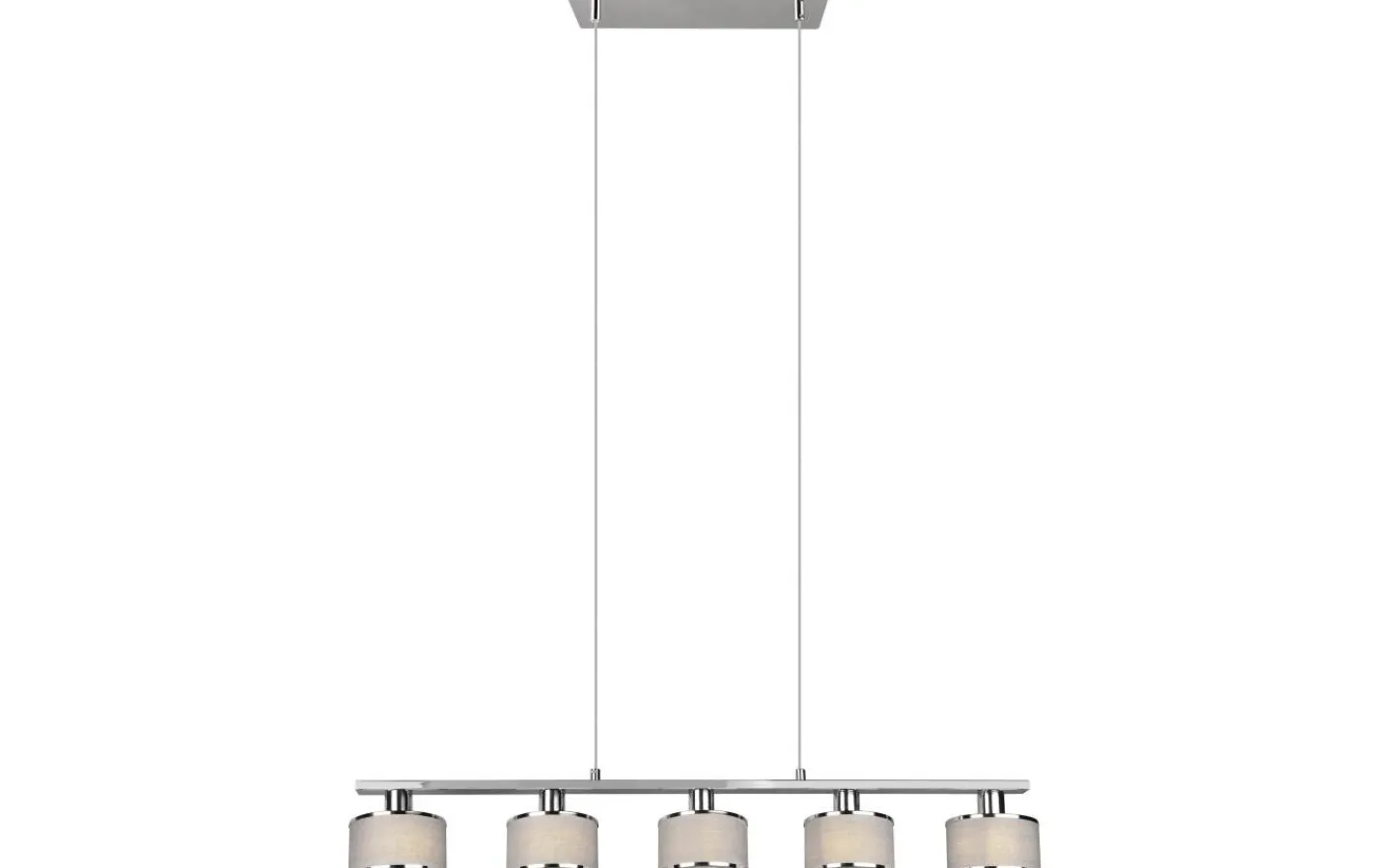 Avlånga Taklampor-Trio Lighting Kaprun Takpendel 5-delad E14 krom/grå