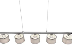 Avlånga Taklampor-Trio Lighting Kaprun Takpendel 5-delad E14 krom/grå