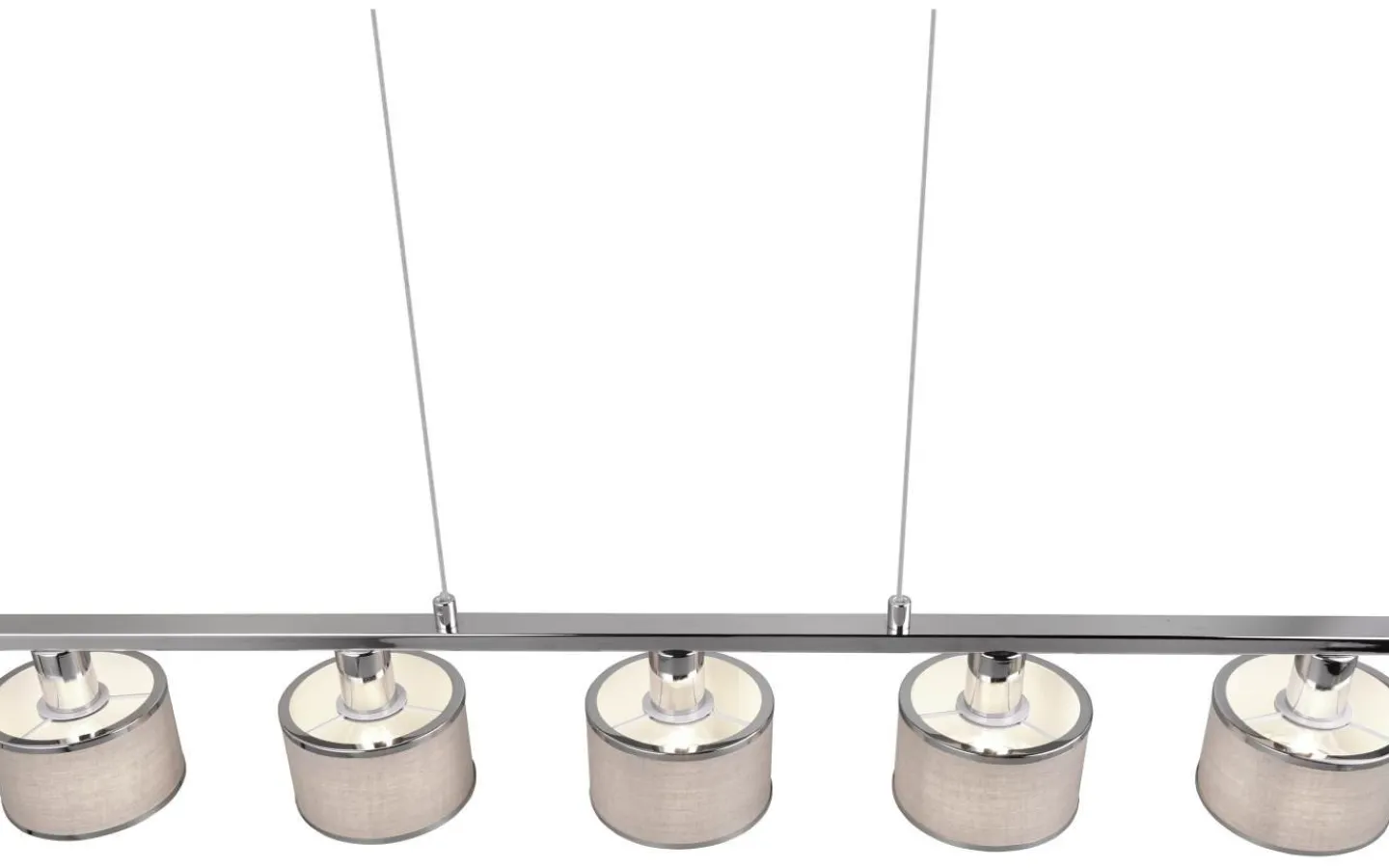 Avlånga Taklampor-Trio Lighting Kaprun Takpendel 5-delad E14 krom/grå