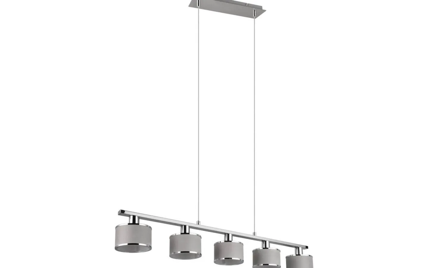 Avlånga Taklampor-Trio Lighting Kaprun Takpendel 5-delad E14 krom/grå