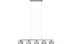 Avlånga Taklampor-Trio Lighting Kaprun Takpendel 5-delad E14 krom/grå
