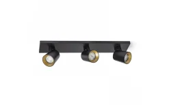 Takspot Med 3 Lampor-Rendl Kenny III Takspotlight 48cm Svart/Guld