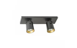Takspot Med 2 Lampor-Rendl Kenny II Takspotlight 31cm Svart/Guld