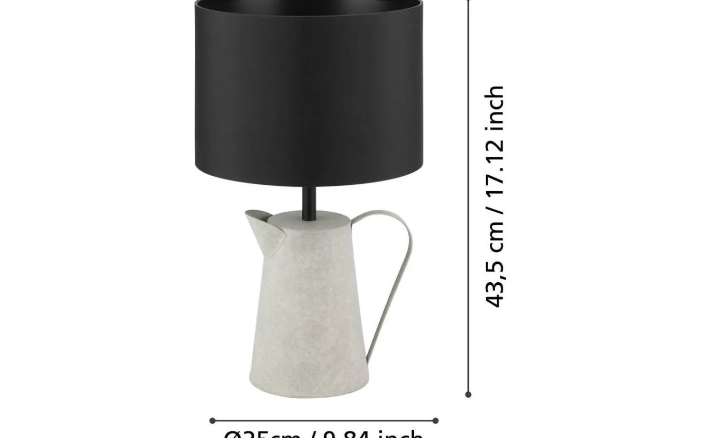 Bordslampor-Eglo Kensal Bordslampa 44cm Grå