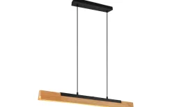 Avlånga Taklampor < Trio Lighting Kerala Takpendel LED matt svart/trä