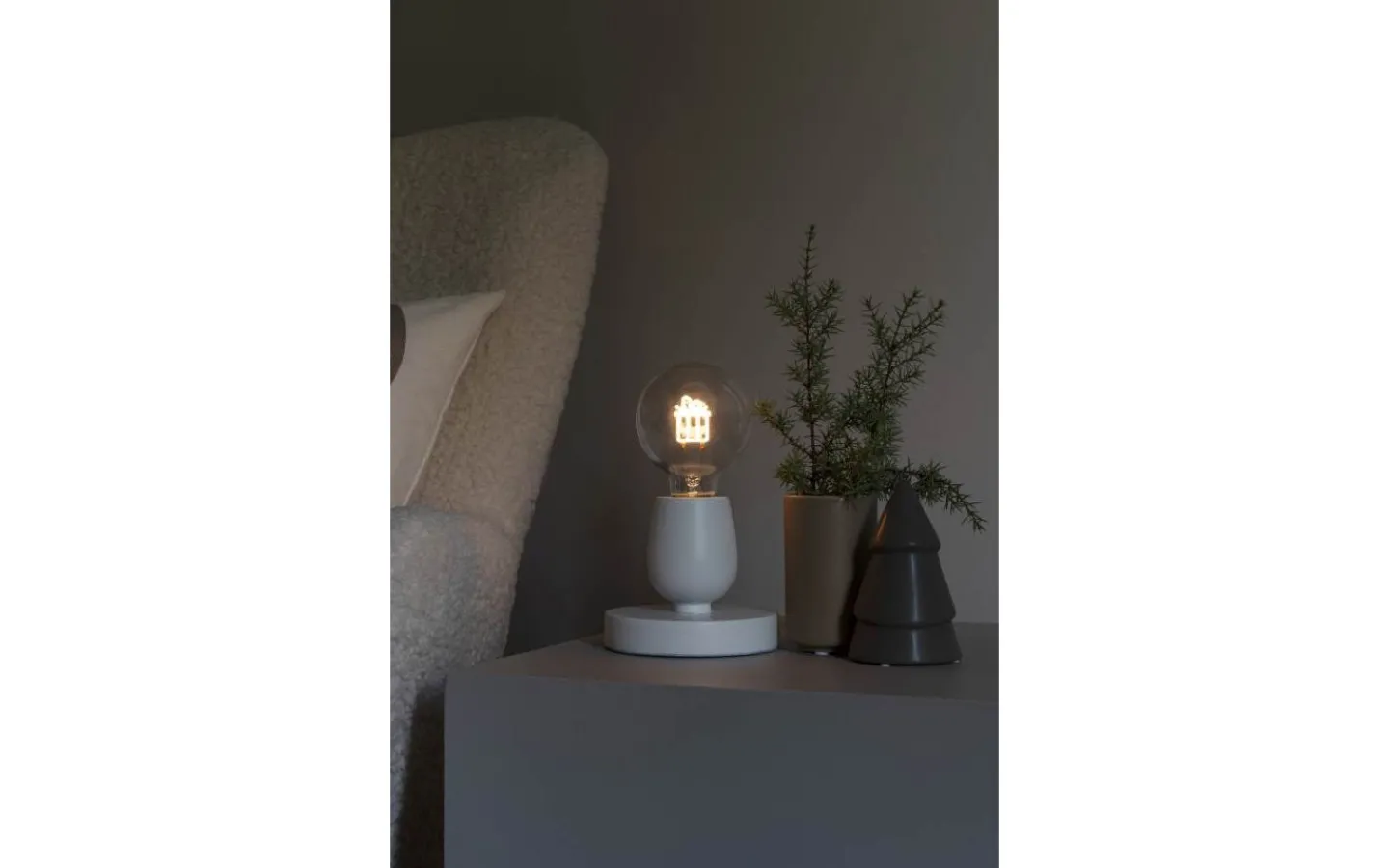 Inomhusdekorationer Batteri|Bordslampor-Konstsmide Klapp Batteridriven Bordslampa LED 19,5cm Vit