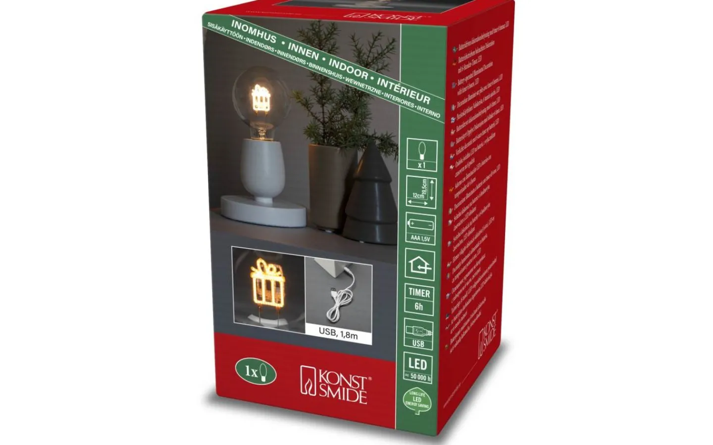 Inomhusdekorationer Batteri|Bordslampor-Konstsmide Klapp Batteridriven Bordslampa LED 19,5cm Vit