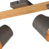 Takspot Med 2 Lampor-Trio Lighting Klock Spotlight 2-delad E14 antik stål