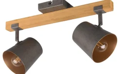 Takspot Med 2 Lampor-Trio Lighting Klock Spotlight 2-delad E14 antik stål