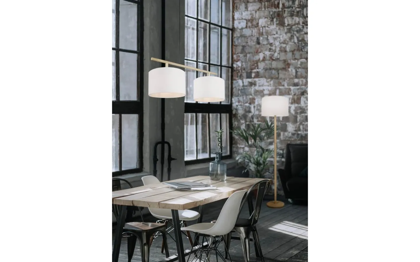 Golvlampor < Trio Lighting Korba Golvlampa E27 vit
