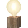 Bordslampor-Star Trading Kub Bordslampa 10cm Brun Trä