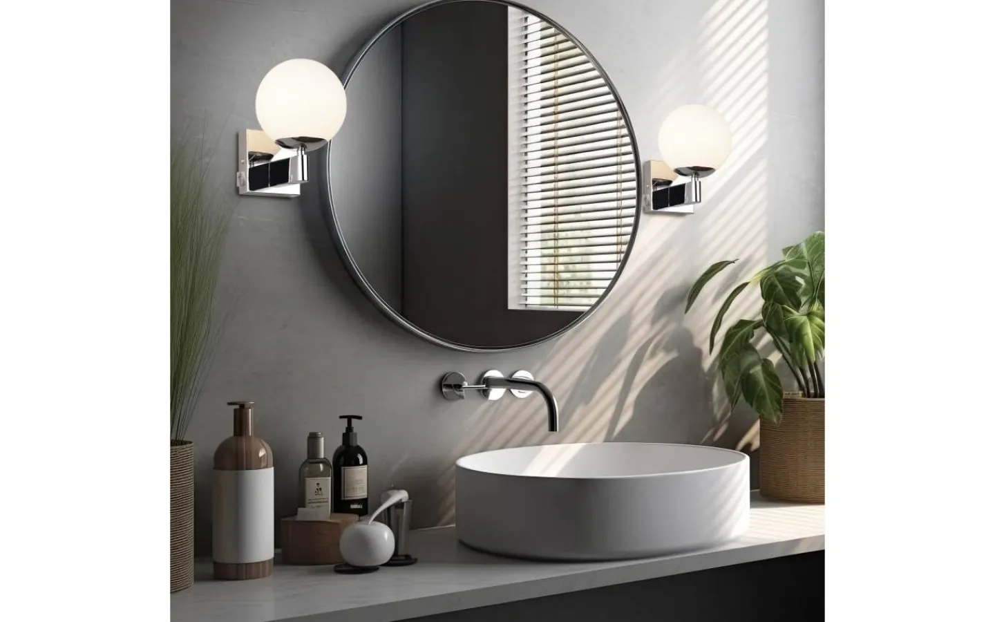 Badrumslampor Vägg-Trio Lighting Kula H2O Vägglampa 1-del E14 krom IP44