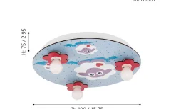 Barnrum|Plafonder-Eglo Lalelu Plafond 40cm Flerfärgad