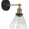 Hall & Trappa|Lampetter-PR Home Lambda Vägglampa 18cm Svart/Mässing Klar