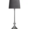 Bordslampor-PR Home Lampfot Andrea 43cm Krom med skärm Sofia Sammet Grå